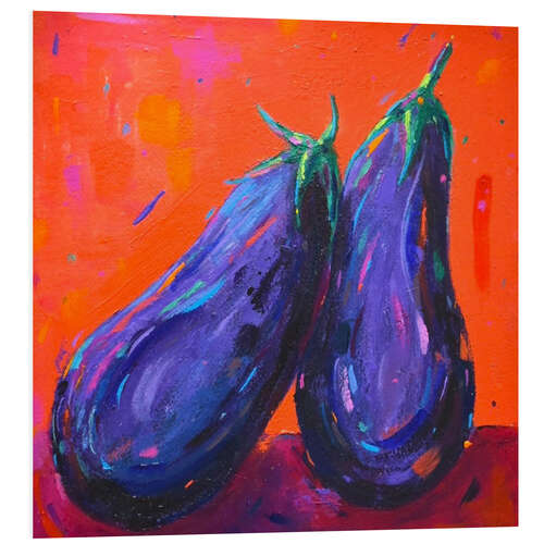 Obraz na PCV Two Eggplants on Orange