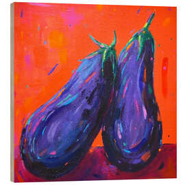 Trebilde Two Eggplants on Orange