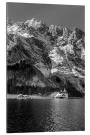 Gallery print Königssee with St. Batholomä, b/w