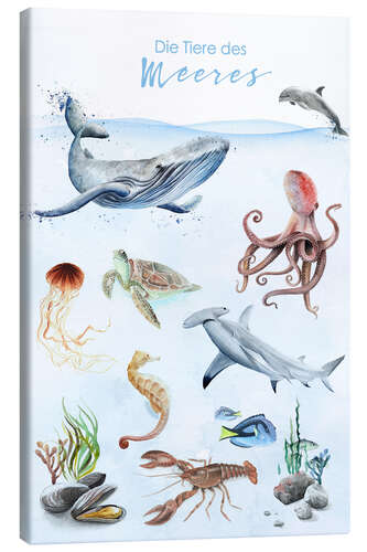 Canvas-taulu Animals of the Sea (German)