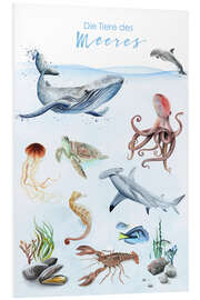 Quadro em PVC Animals of the Sea (German)