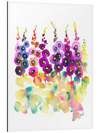 Tableau en aluminium Beautiful Hollyhocks