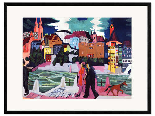 Impresión de arte enmarcada View of Basel & The Rhine