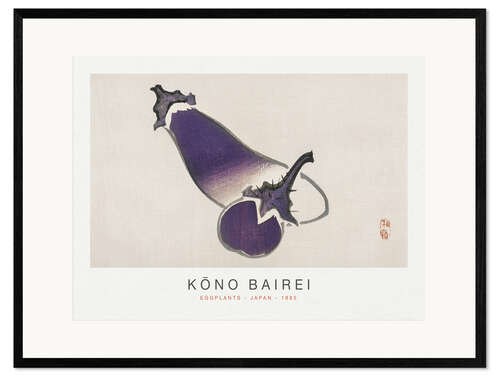 Innrammet kunsttrykk Eggplants, Kono Bairei, 1895