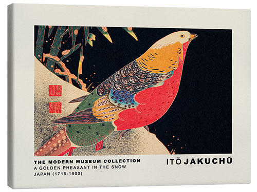 Stampa su tela A Golden Pheasant in the Snow, Ito Jakuchu