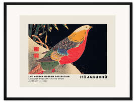 Gerahmter Kunstdruck A Golden Pheasant in the Snow, Ito Jakuchu