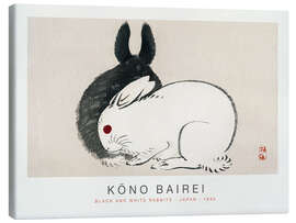 Canvas-taulu  Black and White Rabbits, Kono Bairei, 1895 - Kōno Bairei