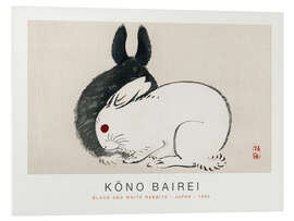 Tableau en PVC Black and White Rabbits, Kono Bairei, 1895