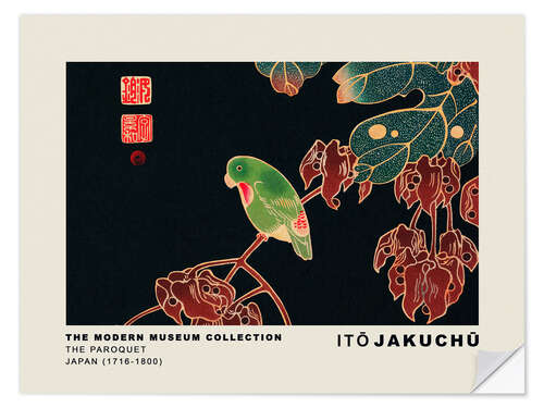 Wandsticker The Paroquet, Ito Jakuchu