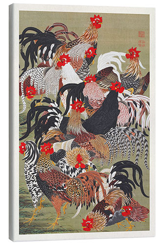 Canvas print Flock of Roosters (Group of Chickens)