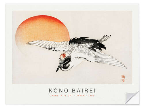 Wall sticker Crane in Flight, Kono Bairei, 1895