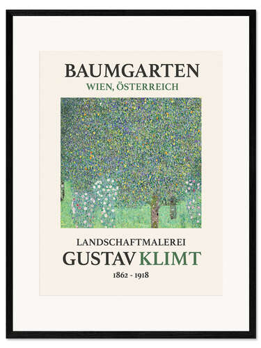 Kehystetty taidepainatus Rosebushes Beneath the Trees, Baumgarten Edition