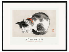 Framed art print Sleeping Cat, Kono Bairei, 1895