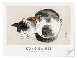 Wall sticker Sleeping Cat, Kono Bairei, 1895