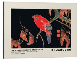 Magnettafel Red Parrot on a Tree Branch, Ito Jakuchu