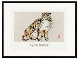 Kehystetty taidepainatus The Tiger, Kono Bairei, 1895