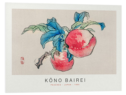 Foam board print Peaches, Kono Bairei, 1895