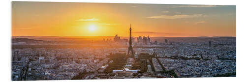 Stampa su vetro acrilico Paris skyline panorama at sunset II