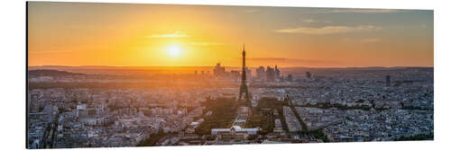 Aluminium print Paris skyline panorama at sunset II