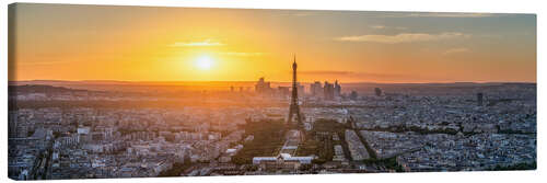 Canvas print Paris skyline panorama at sunset II