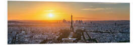 Foam board print Paris skyline panorama at sunset II