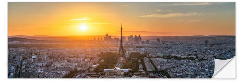 Vinilo para la pared Paris skyline panorama at sunset II