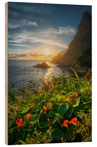 Wood print Sunrise in paradise, Madeira