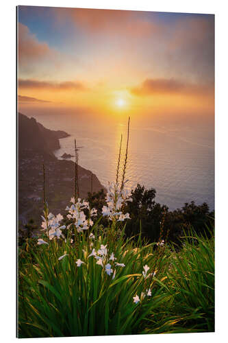 Tableau en plexi-alu Coucher de soleil au paradis, Madère