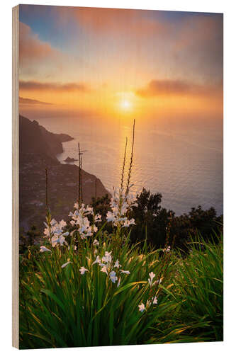 Holzbild Sonnenuntergang im Paradies, Madeira