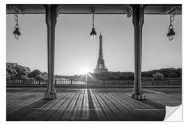 Wall sticker Pont de Bir Hakeim and Eiffel Tower, b/w