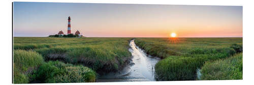 Gallery print Westerheversand and salt marshes at sunset