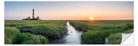 Vinilo para la pared Westerheversand and salt marshes at sunset