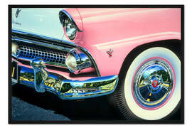 Gerahmter Kunstdruck Pink Vintage Oldtimer