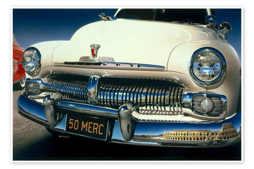 Poster White Vintage Classic Car