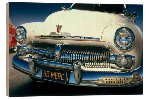 Obraz na drewnie White Vintage Classic Car