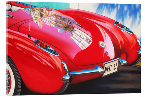 Acrylglas print Red Vintage Classic Car