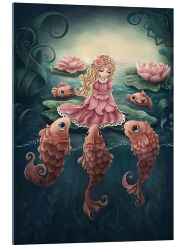 Acrylic print Thumbelina speaks to the fish