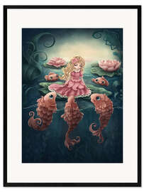 Framed art print Thumbelina speaks to the fish