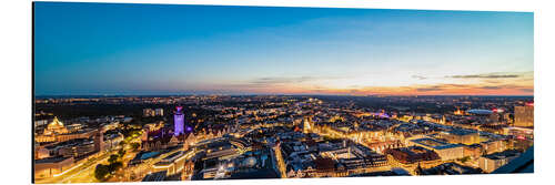 Aluminiumsbilde Leipzig Panorama at night