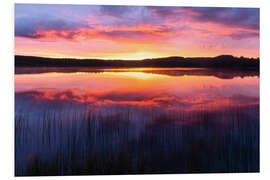 Hartschaumbild Sonnenaufgang am See