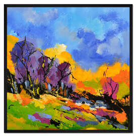 Gerahmter Kunstdruck Bunte Landschaft