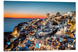 Acrylic print A beautiful night in Santorini I