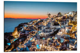 Aluminium print A beautiful night on Santorini I