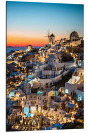 Aluminium print A beautiful night in Santorini II