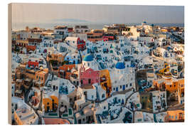 Holzbild Oia von oben, Santorini