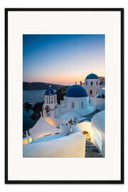 Gerahmter Kunstdruck Ein Abend in Santorini