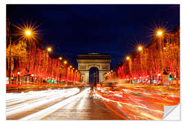 Selvklebende plakat Paris, festively illuminated