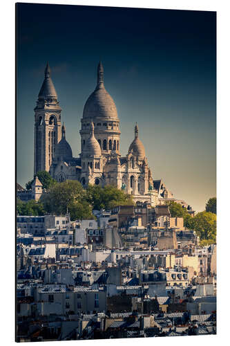 Alumiinitaulu Sacré-Coeur in the evening, Paris