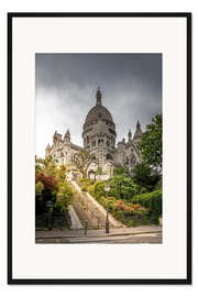 Gerahmter Kunstdruck Wolken über der Sacré-Coeur, Paris