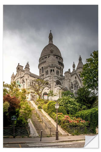 Muursticker Clouds over Sacre Coeur, Paris